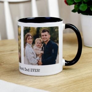 Personalised Multi Photo Upload Black Handle Mug
