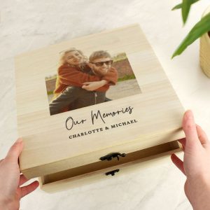 Personalised Photo Upload Wooden Keepsake Box