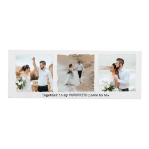 Personalised Multi Photo Upload Wooden Mantel Block