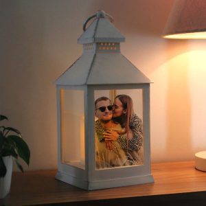 Personalised Photo Upload White Lantern