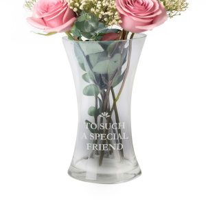 Personalised Engraved Bold Font Glass Flower Vase