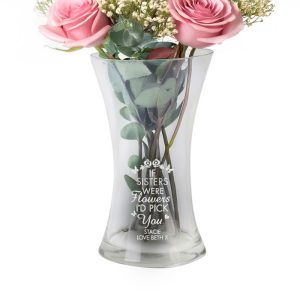 Personalised Engraved I'd Pick You Glass Flower Vase