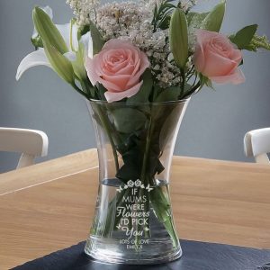 Personalised Engraved I'd Pick You Glass Flower Vase