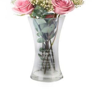 Personalised Engraved Classic Glass Waisted Vase