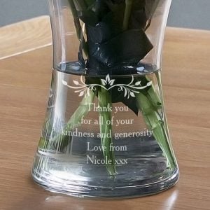 Personalised Engraved Sentiments Glass Memorial Vase