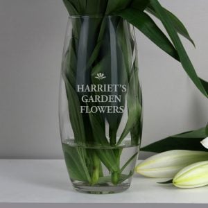 Personalised Bold Font Engraved Bullet Glass Vase