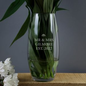 Personalised Bold Font Engraved Bullet Glass Vase