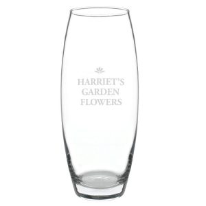 Personalised Bold Font Engraved Bullet Glass Vase