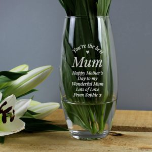 Personalised You Are The Best Engraved Glass Bullet Vase