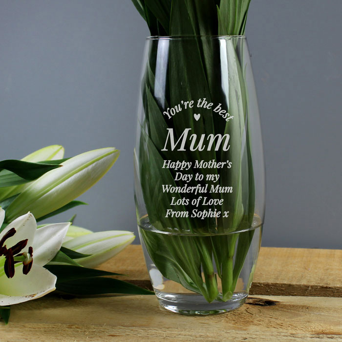 Personalised You Are The Best Engraved Glass Bullet Vase