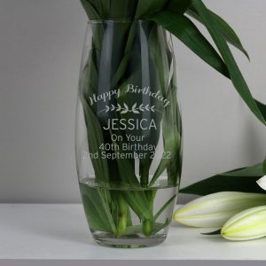 Personalised Engraved Classic Glass Bullet Vase