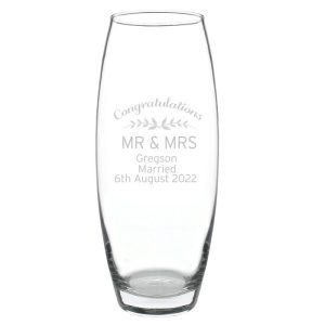 Personalised Engraved Classic Glass Bullet Vase