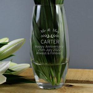 Personalised Engraved Classic Glass Bullet Vase