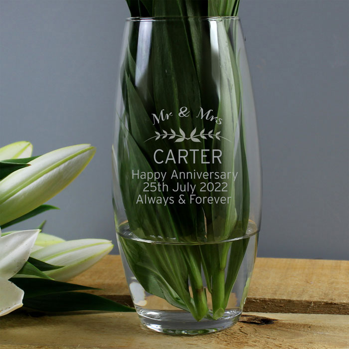 Personalised Engraved Classic Glass Bullet Vase