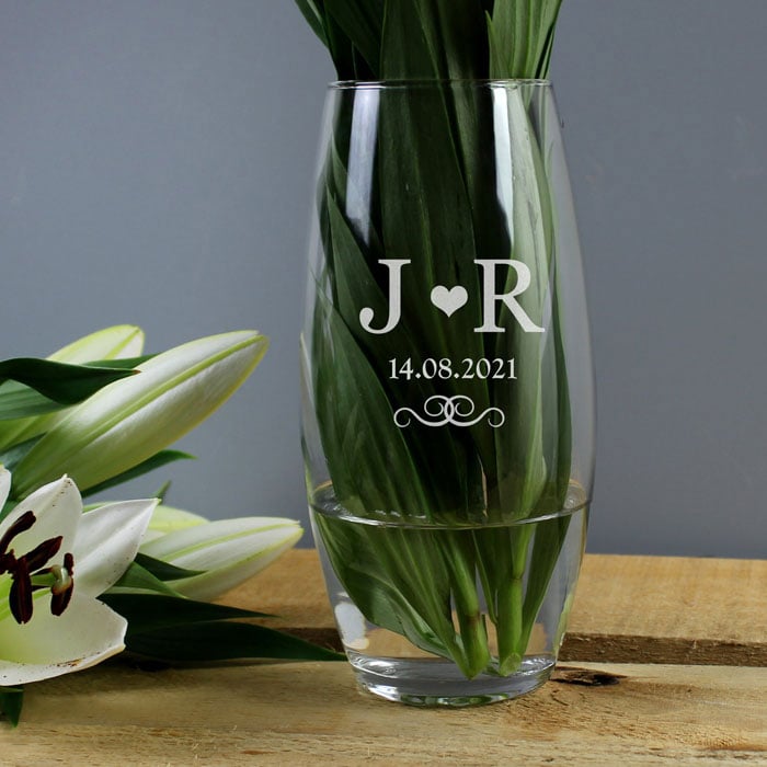 Personalised Engraved Monogram Initials Bullet Vase
