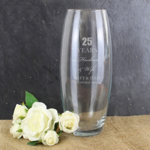 Personalised Engraved Anniversary Glass Bullet Vase