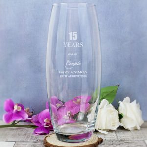 Personalised Engraved Anniversary Glass Bullet Vase