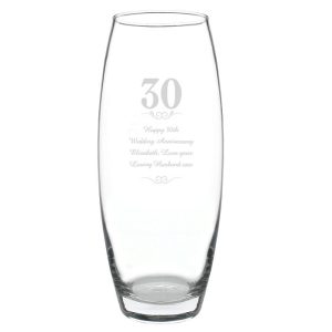 Personalised 30 Years Wedding or Birthday Bullet Vase