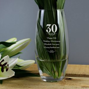 Personalised 30 Years Wedding or Birthday Bullet Vase