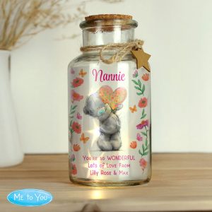 Personalised Me to You Flowery LED Light Up Glass Jar