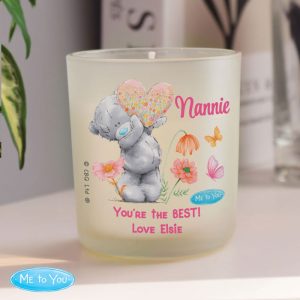 Personalised Me to You Flowery Glass Jar Candle