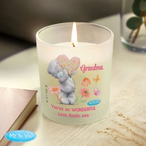 Personalised Me to You Flowery Glass Jar Candle