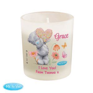 Personalised Me to You Flowery Glass Jar Candle