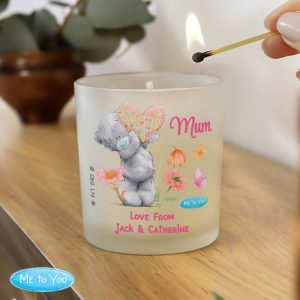 Personalised Me to You Flowery Glass Jar Candle