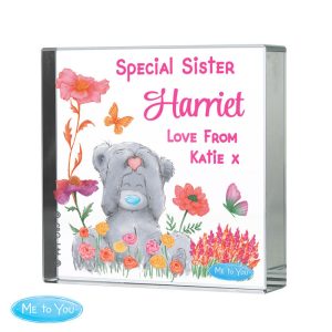Personalised Me to You Tatty Teddy Flowery Glass Ornament