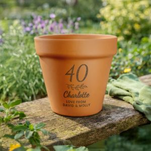 Personalised Big Age Terracotta Plant Pot Birthday Gift