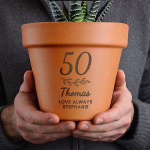 Personalised Big Age Terracotta Plant Pot Birthday Gift