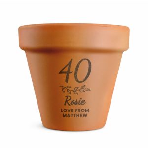 Personalised Big Age Terracotta Plant Pot Birthday Gift