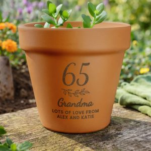Personalised Big Age Terracotta Plant Pot Birthday Gift