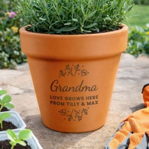 Personalised Floral Terracotta Plant Pot