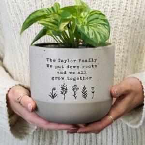 Personalised Floral Flecked Ceramic Plant Pot