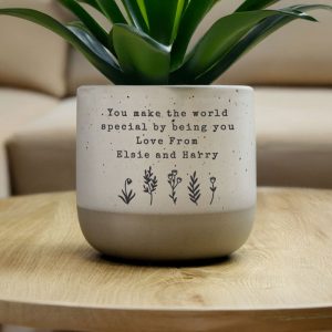 Personalised Floral Flecked Ceramic Plant Pot