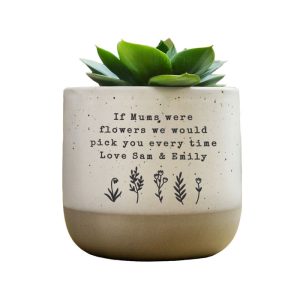 Personalised Floral Flecked Ceramic Plant Pot