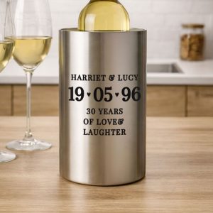 Personalised Big Date Stainless Steel Wine Cooler