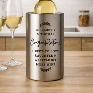 Personalised Bold Text Stainless Steel Wine Cooler