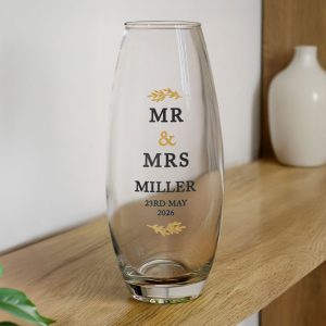 Personalised Couples Glass Bullet Vase