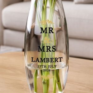 Personalised Couples Glass Bullet Vase
