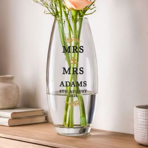 Personalised Couples Glass Bullet Vase