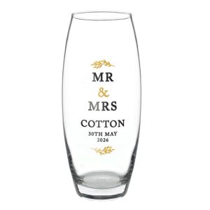 Personalised Couples Glass Bullet Vase