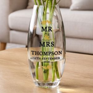 Personalised Couples Glass Bullet Vase