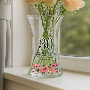 Personalised Floral Big Age Vase Birthday or Anniversary