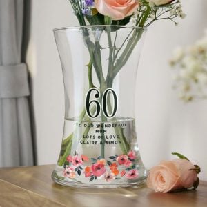 Personalised Floral Big Age Vase Birthday or Anniversary