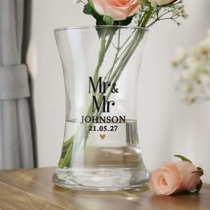 Personalised Couples Waisted Vase - Wedding Anniversary