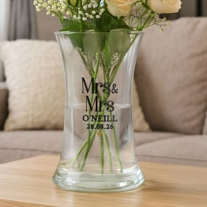Personalised Couples Waisted Vase - Wedding Anniversary