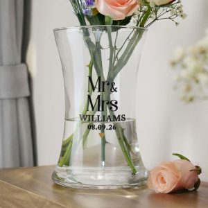 Personalised Couples Waisted Vase - Wedding Anniversary