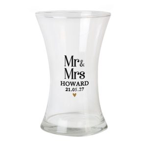 Personalised Couples Waisted Vase - Wedding Anniversary